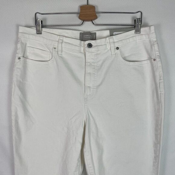 Everlane The Authentic Stretch High Rise Skinny Cotton Jean White Plus Size 34 - Picture 4 of 10